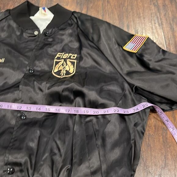 Vtg Pontiac Fiero Wings Racing satin bomber jacket embroidered Scott Uzzel XL - Picture 10 of 12